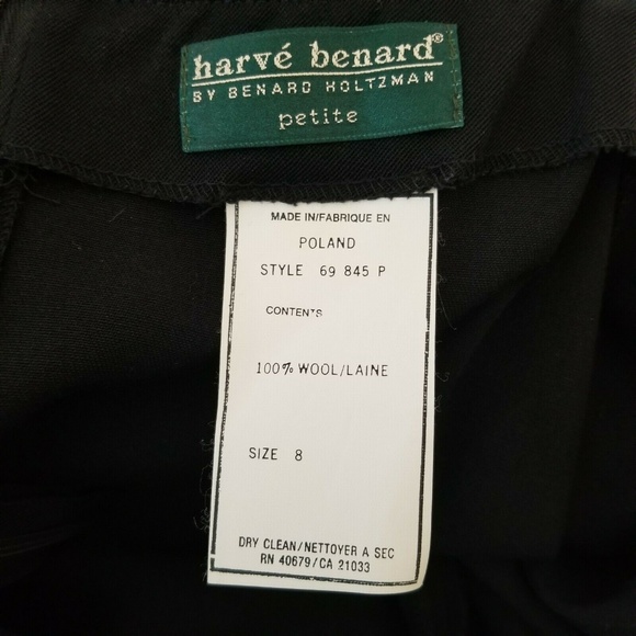 Harve Benard Black Wool Skirt Bernard Holtzman - Picture 2 of 8